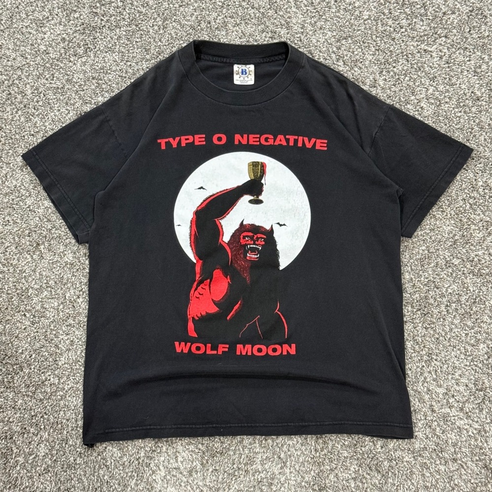Vintage 1996 Type O Negative Wolf Moon T-Shirt Blue Grape 90s Manson Mens M